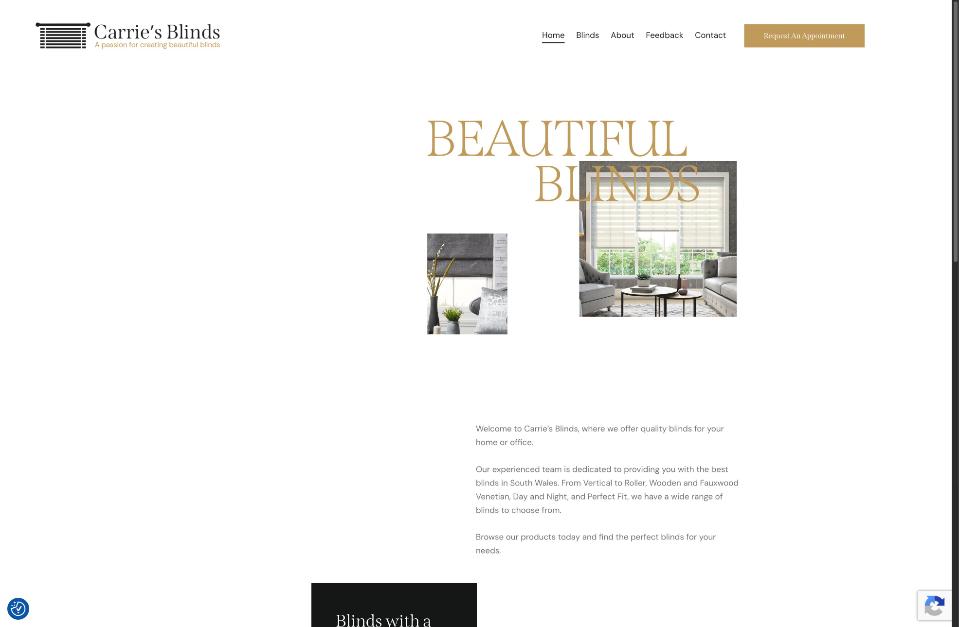 Carrie's Blinds WordPress website
