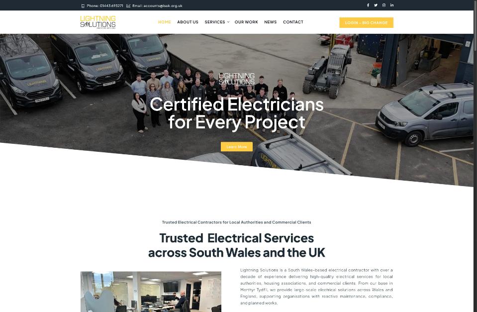 Lightning Solutions WordPress website
