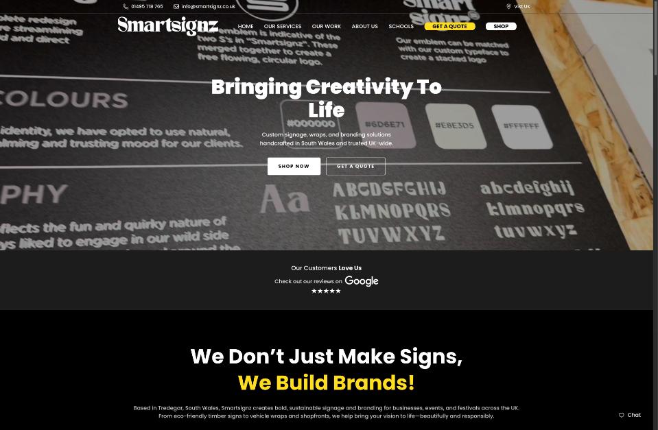 Smart Signz Shopify website