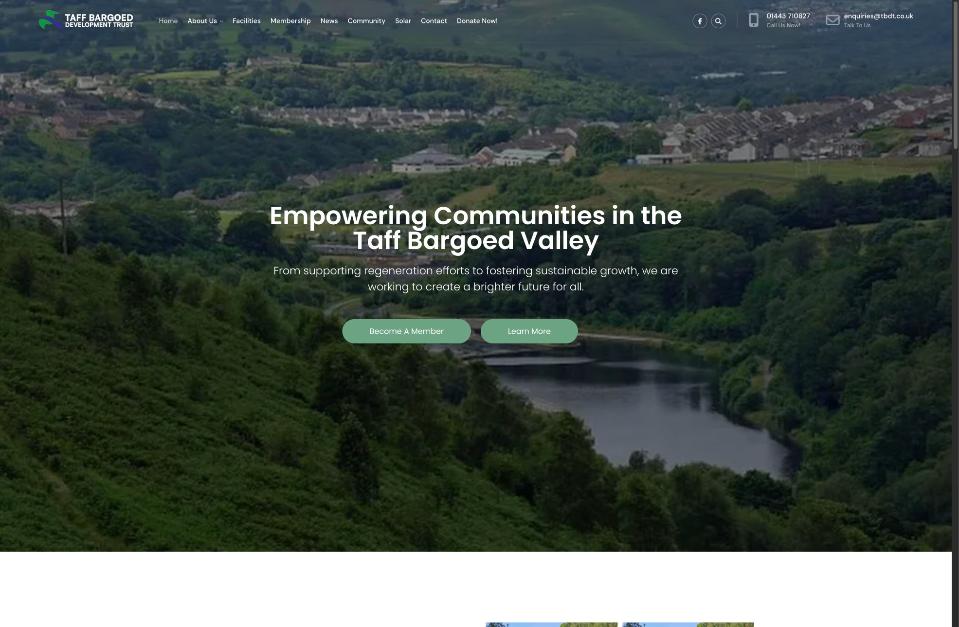 Taff Bargoed Development Trust WordPress website