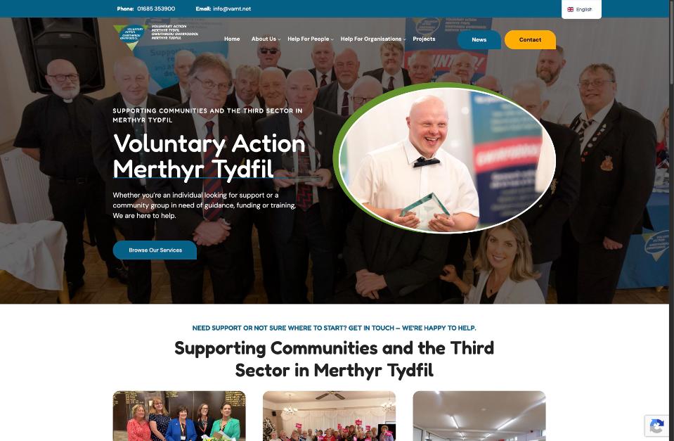 Voluntary Action Merthyr Tydfil WordPress website