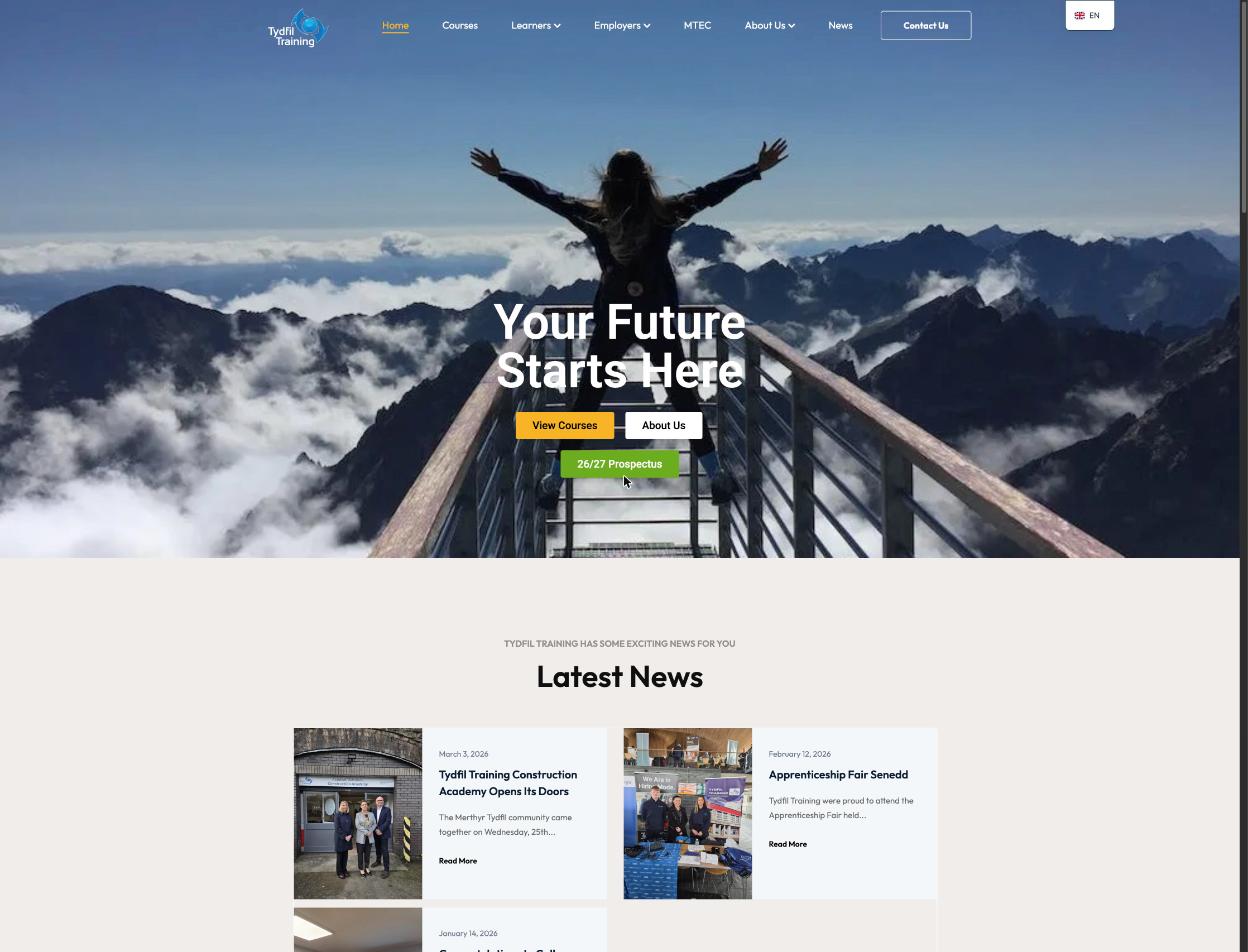 Tydfil Training WordPress website